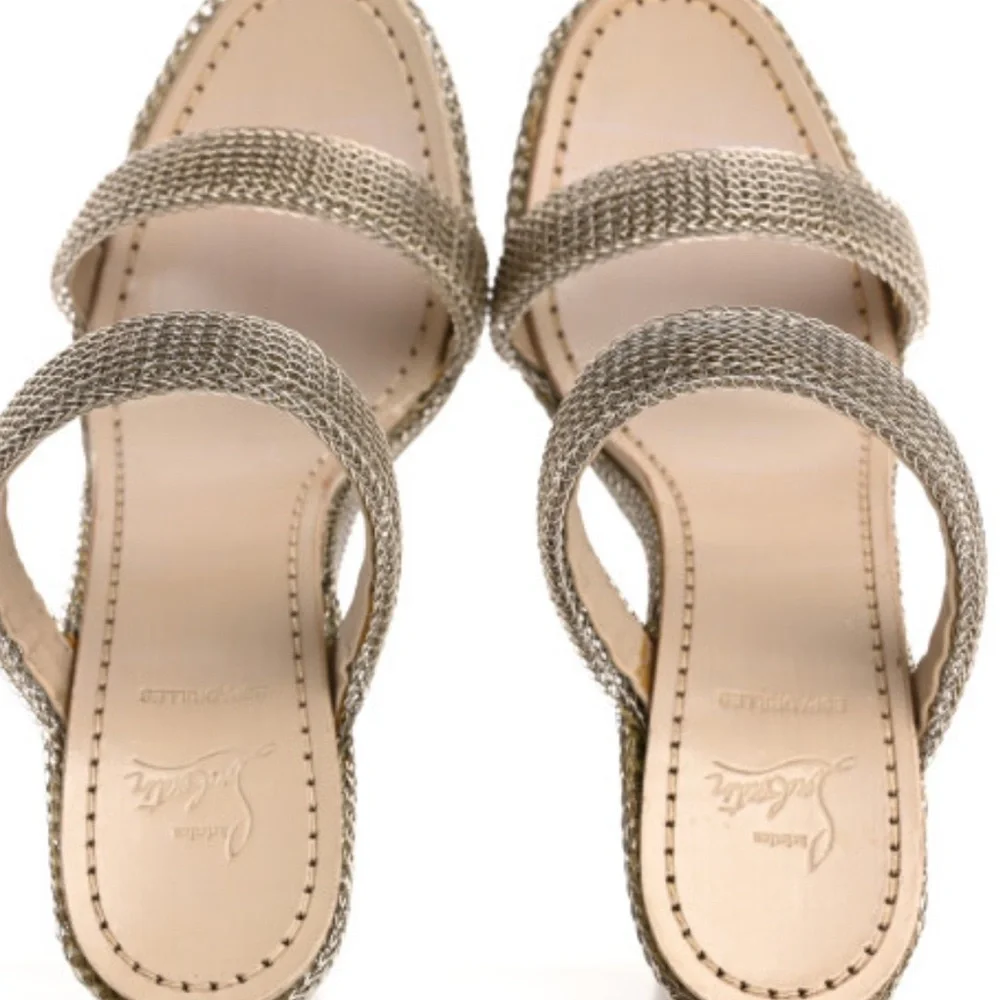 Christian Louboutin Metallic Wedge Sandals